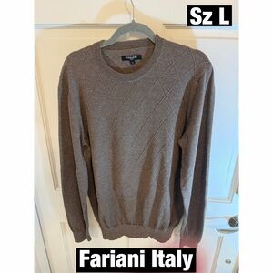 Fariani Italy Brown Sweater with Raised Diamond - Size L
